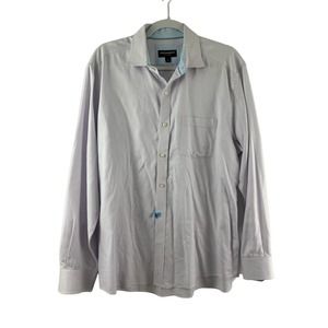 Johnston & Murphy Shirt Adult L Large Blue Flip Cuff Button Up Long Sleeve Mens